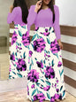 flower color matching dresses, long dresses, for women's