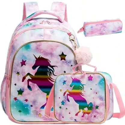 Children School Bags Kids Backpack Set in Primary Schoolbag for Teenager Girls Sequin Tower School Bags Waterproof Book Bags