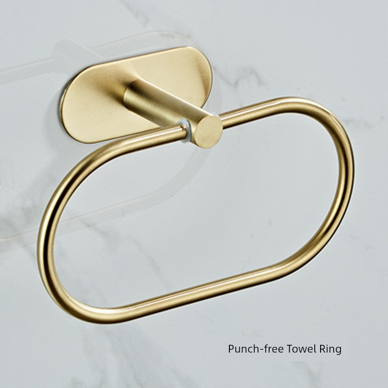Shengruijia Brushed Gold Stainless Steel Clothes Hook Towel Bar
