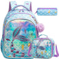 Children School Bags Kids Backpack Set in Primary Schoolbag for Teenager Girls Sequin Tower School Bags Waterproof Book Bags