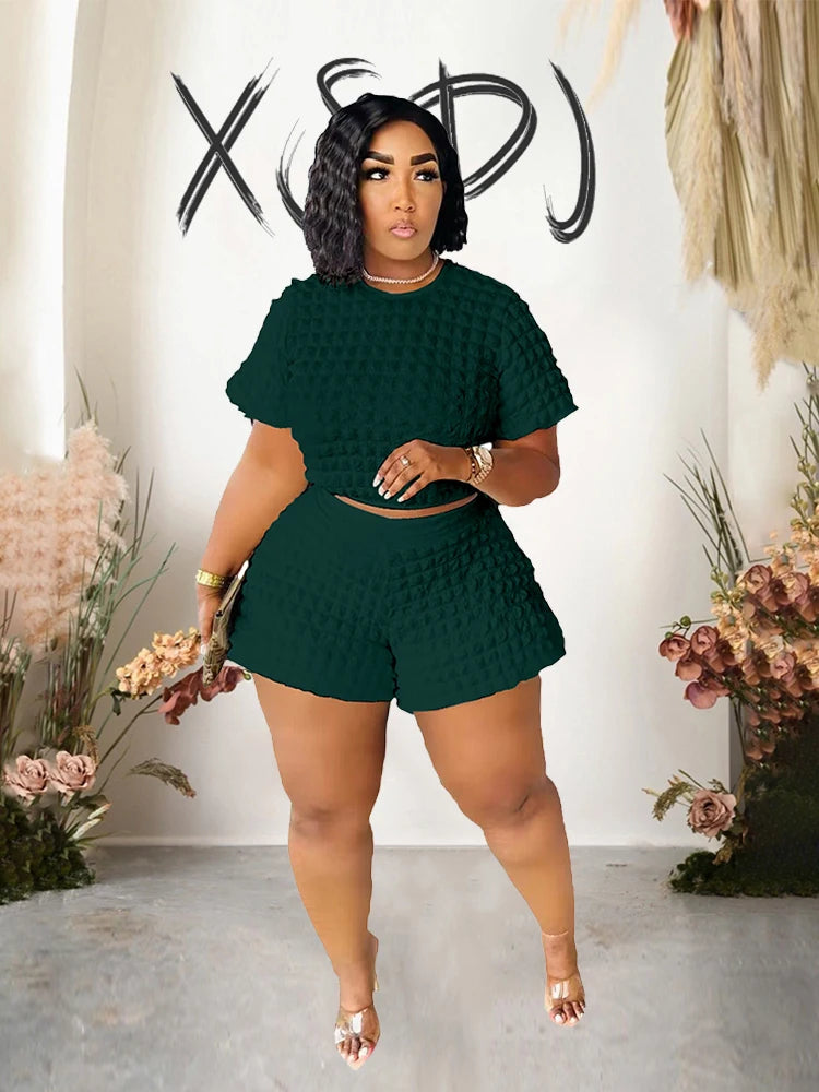 Summer Suit Chic and Elegant Woman Set  Sexy Outfit Casual Shorts Sets Womens 2 Piece Plus Size