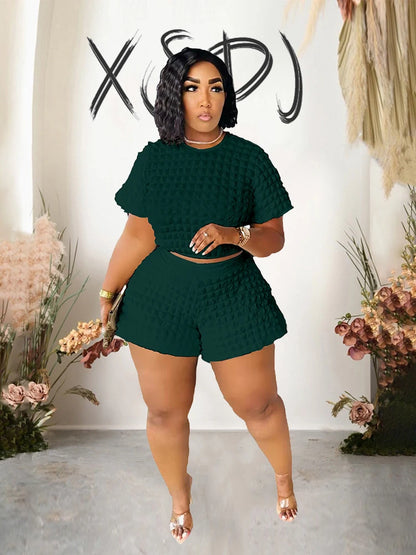 Summer Suit Chic and Elegant Woman Set  Sexy Outfit Casual Shorts Sets Womens 2 Piece Plus Size