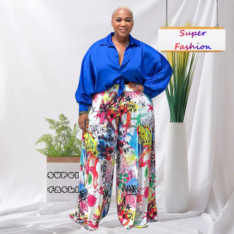 Plus Size L-4XL Women's Fashion Two Piece Outfit