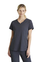 BARCO Skechers Vitality Aura Scrub Top for Women - Curved V-Neck Medical Top 3 Pockets 4-Way Stretch Womens Scrub Top Pewter X-Large