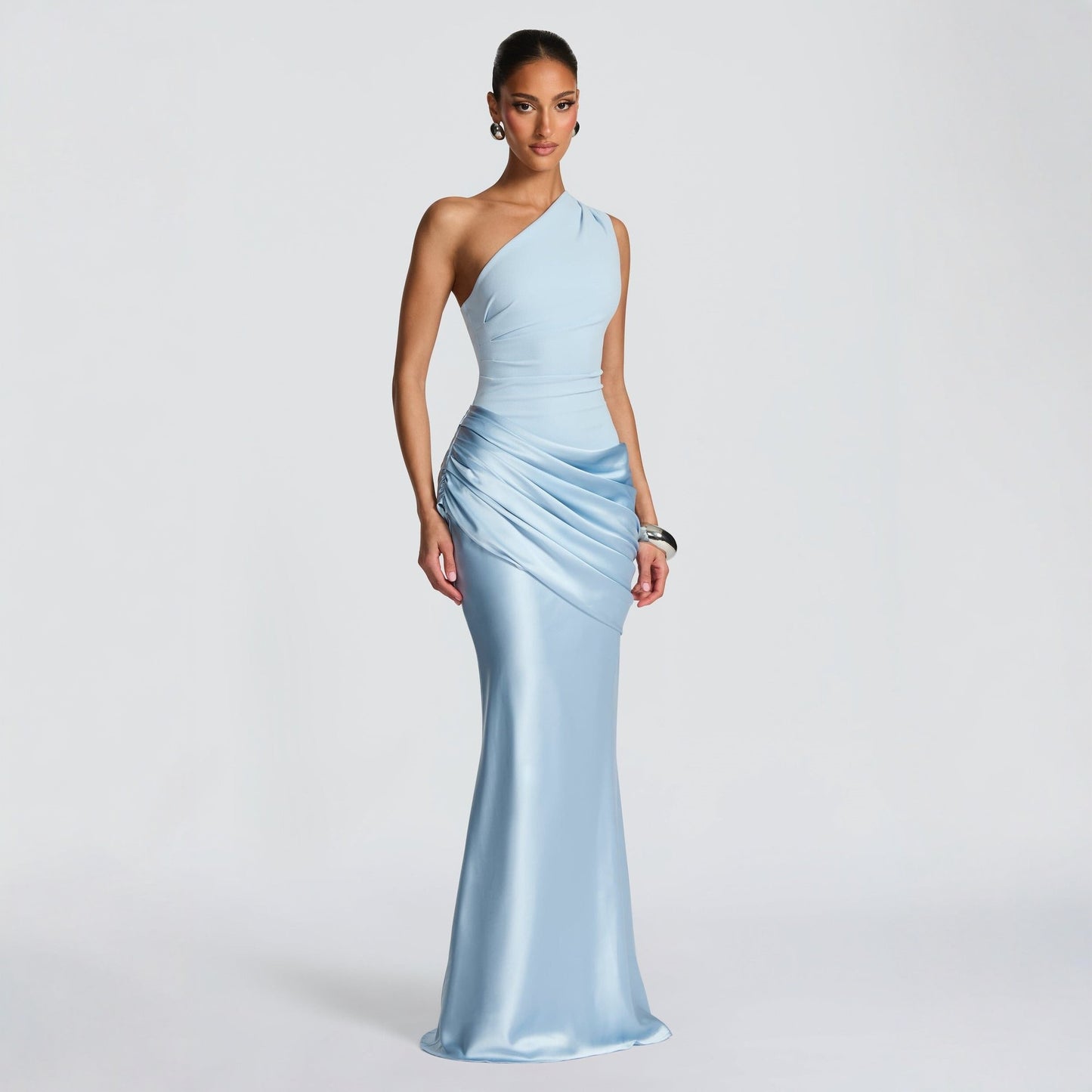 Casual Long Sleeve Slim-fit Solid Color Bodycon Dress