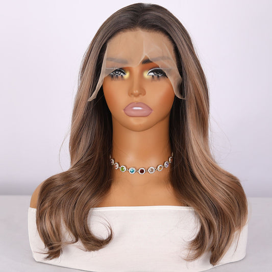 Brown Gradient Curly lace Front Wig 150 Density