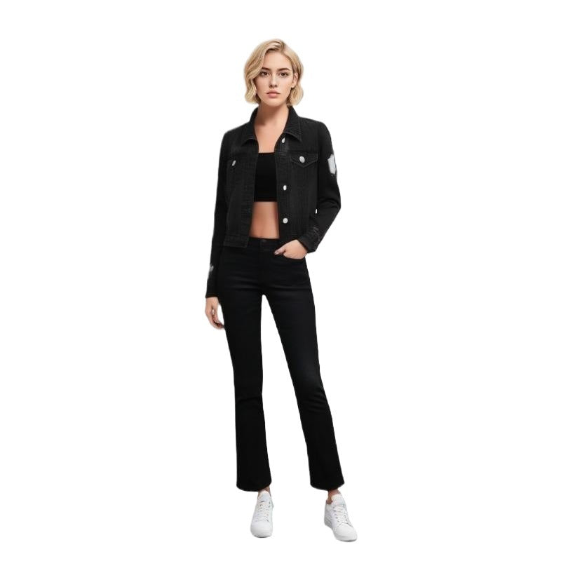 European And American Hole Lining Short Sleeve Women Women's Cowboy Coat