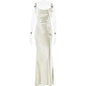 Women's Backless Flower Satin Dress