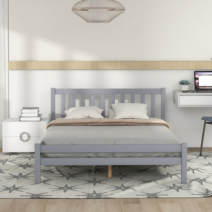 Wooden Bed Frame, Double Bed 4ft6 Solid Wooden Bed Frame, Bedroom Furniture For Adults, Kids, Teenagers, 135 X 190 Cm