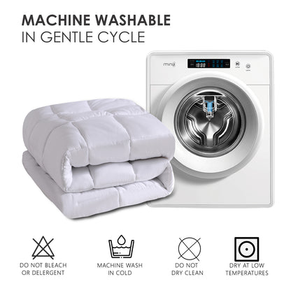 Queen Comforter All Season Breathable White Comforter Soft 4D Spiral Fiber Quilted Down Alternative Duvet Insert with Corner Tabs Luxury Hotel Style (88"x88") Down Quilt Breathable And Warm,  White Plaid