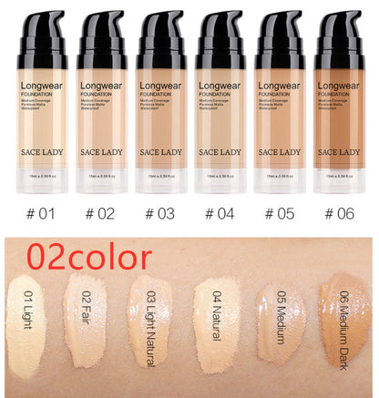Liquid Foundation Natural Concealer Long Lasting Moisturizing Waterproof Sweat
