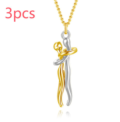 Fashion Hugging Necklace Jewelry Choker Hug Pendant Chain Men Necklace for Lover Women couple Men Lady Female Male Gift