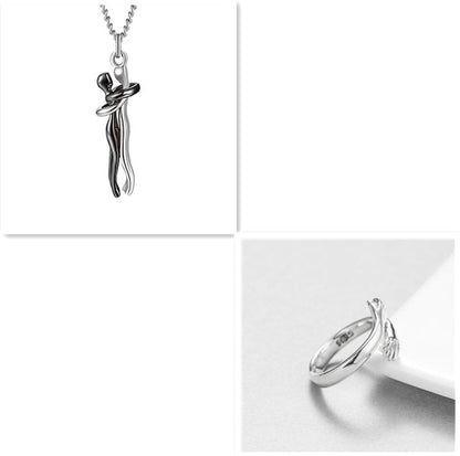 Fashion Hugging Necklace Jewelry Choker Hug Pendant Chain Men Necklace for Lover Women couple Men Lady Female Male Gift