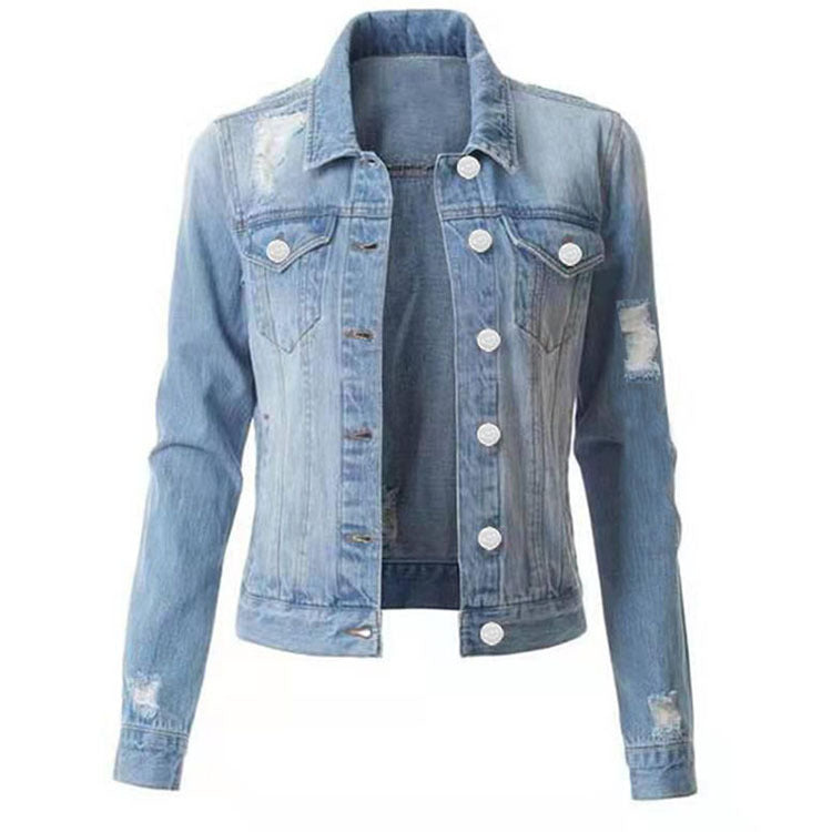 European And American Hole Lining Short Sleeve Women Women's Cowboy Coat