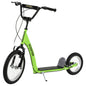 Youth Scooter With Adjustable Handlebar, Front And Rear Dual Brakes & Inflatable Wheels, For Kids 5 Green