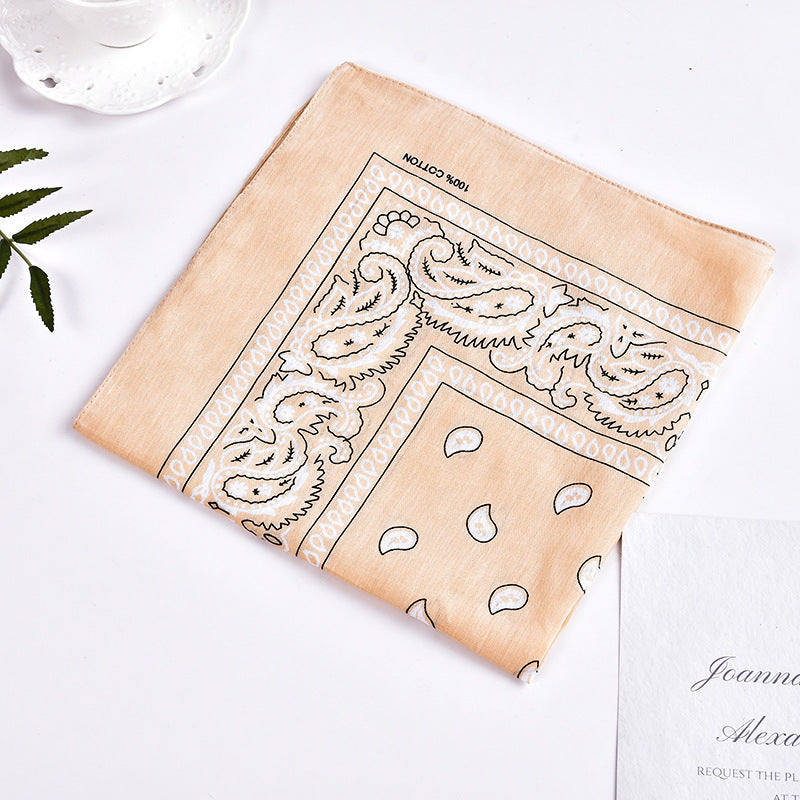 55 cm Polyester Turban Cashew Square Scarf