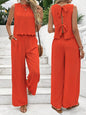Casual Sleeveless Vest Casual Trousers Suit Summer Tank Top Casual Pants Set For Daily Wear Women's Clothing