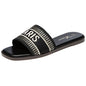 Athlefit Black Slide Sandals for Women Summer Dressy 2024 Slip on Flat Sandals