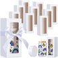 FillTouch 60 Pcs Gift Boxes with Ribbon for Sublimation Glass Exhibition Boxes Transparent Gift Box for 12oz 16oz 20oz Drinking Glasses Jar Sublimation Glass Can Blank Tumbler Gift Box (White)