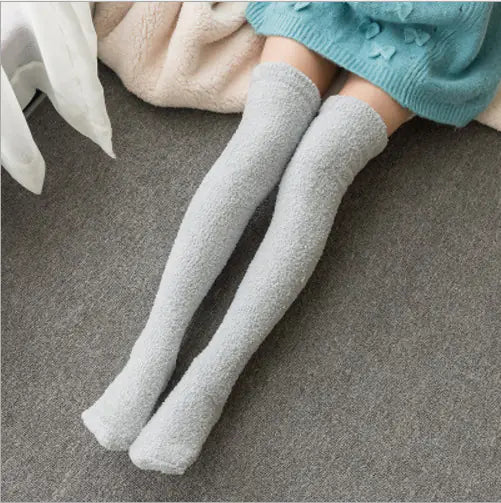Winter Coral Fleece Over-Knee Socks for Women