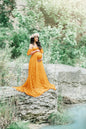 Lace Maternity Maxi Dress with Flutter Sleeves