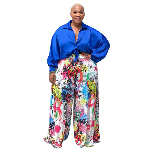Plus Size L-4XL Women's Fashion Two Piece Outfit
