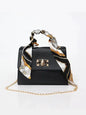 Women’s Simple Solid Color Handbag with Silk Scarf