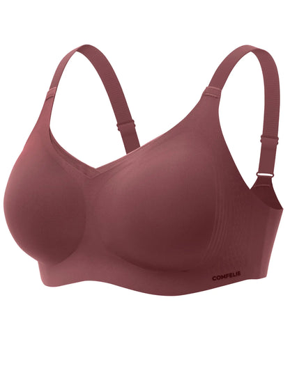 COMFELIE Comfortable Wireless Bralette Lift Up Plus Size Lingerie Bra for Women with Bra Extender Dusty Rose 4X-Large