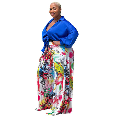 Plus Size L-4XL Women's Fashion Two Piece Outfit