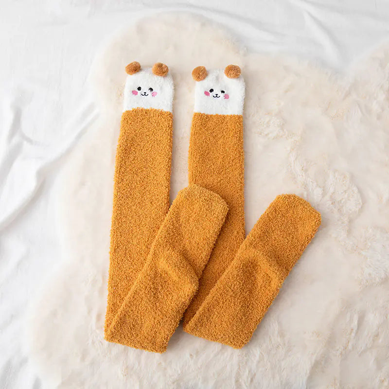 Winter Coral Fleece Over-Knee Socks for Women