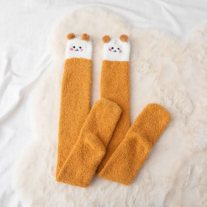 Winter Coral Fleece Over-Knee Socks for Women