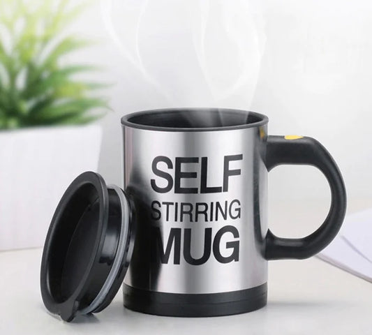 Automatic Stirring Glass Mug - Electric Stainless Steel Cup